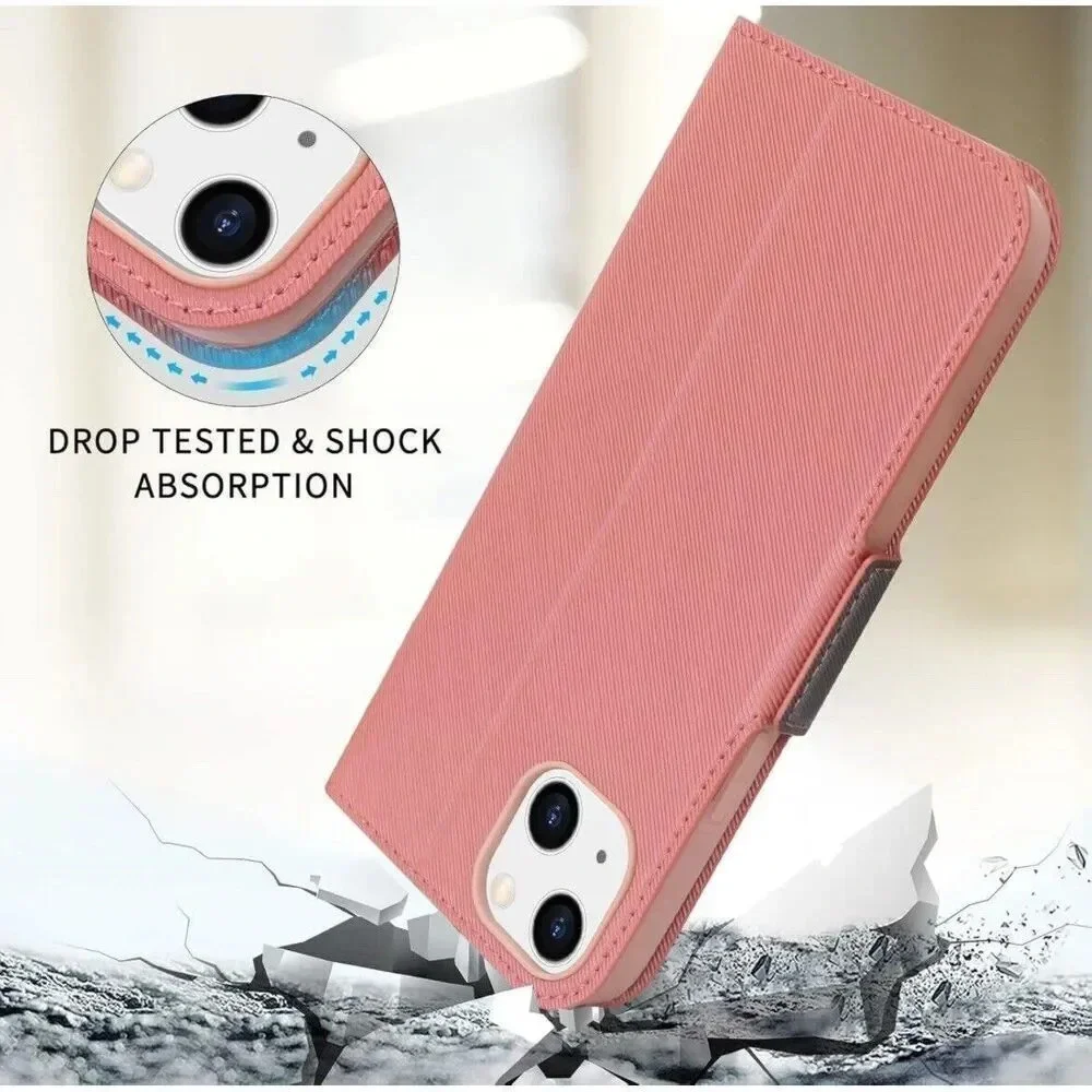 Wallet Case for iPhone 14‎ Plus MagSafe Charger PU Faux Leather Folio Card Slots